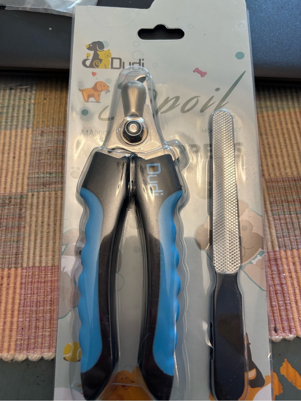 Dudi Blue & Black Pet Nail Clippers with Nail File